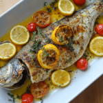 Greek-style roasted branzino with lemon and herbs