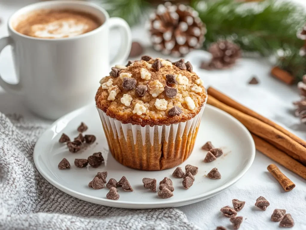 Cinnamon chips used as a topping on muffins and hot chocolate, perfect for festive baking.
