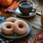 homemade apple cider donuts coated in cinnamon sugar