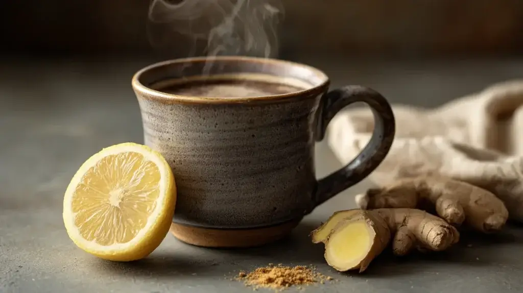 black coffee with ginger and lemon recipe