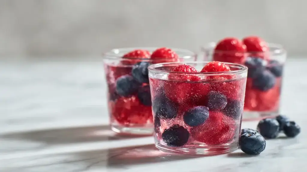 Berry gelatin cups variation of the gelatin trick recipe for appetite control