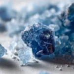 Close-up of Persian blue salt crystals for blue salt recipe