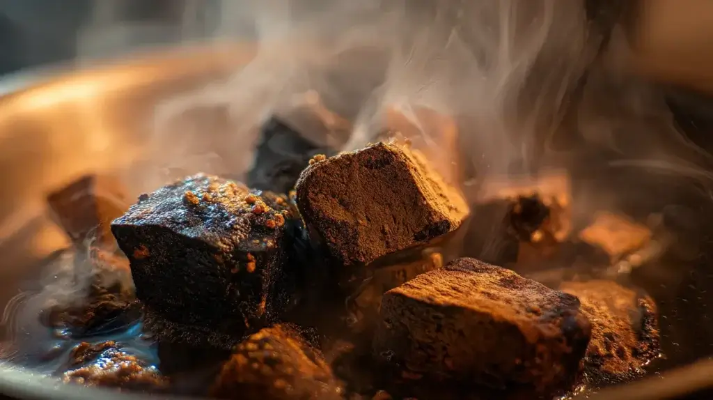 how to make chaga mushroom tea simmering in pot