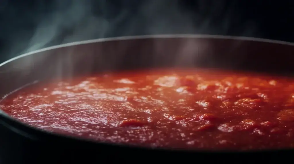 tomato soup simmering for campbell soup recipe