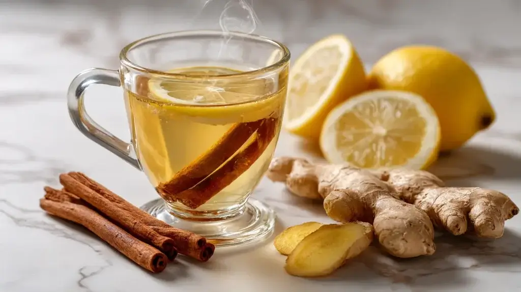 Costa Rican tea for weight loss with ginger, cinnamon, and lemon
