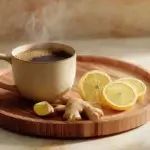 final coffee ginger lemon and honey drink served warm