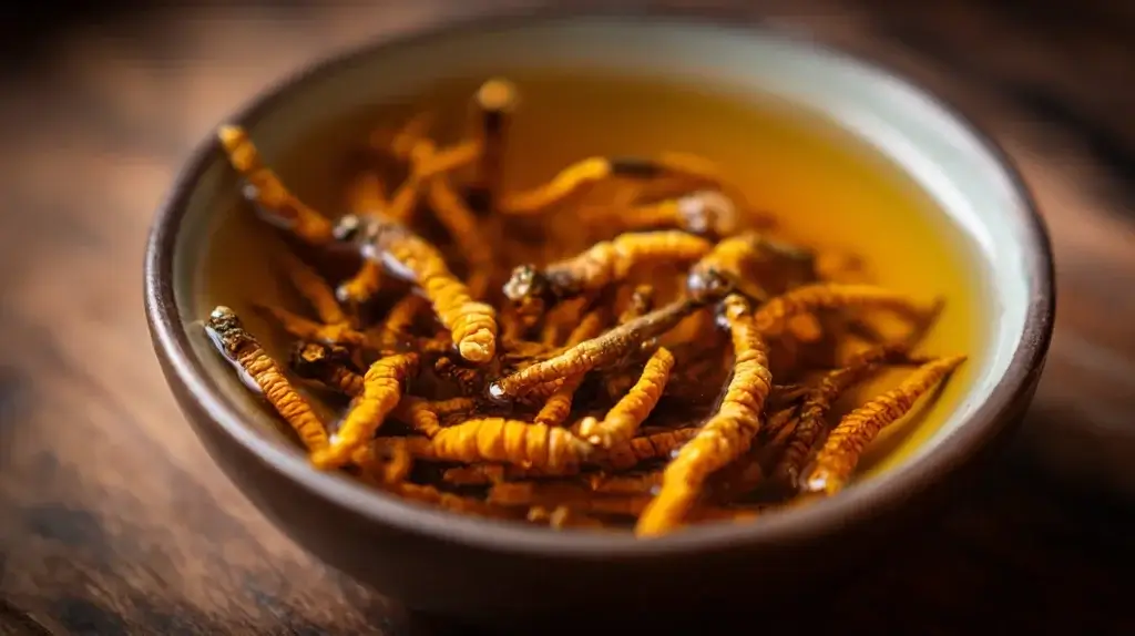 finished cordyceps militaris trick recipe in bowl