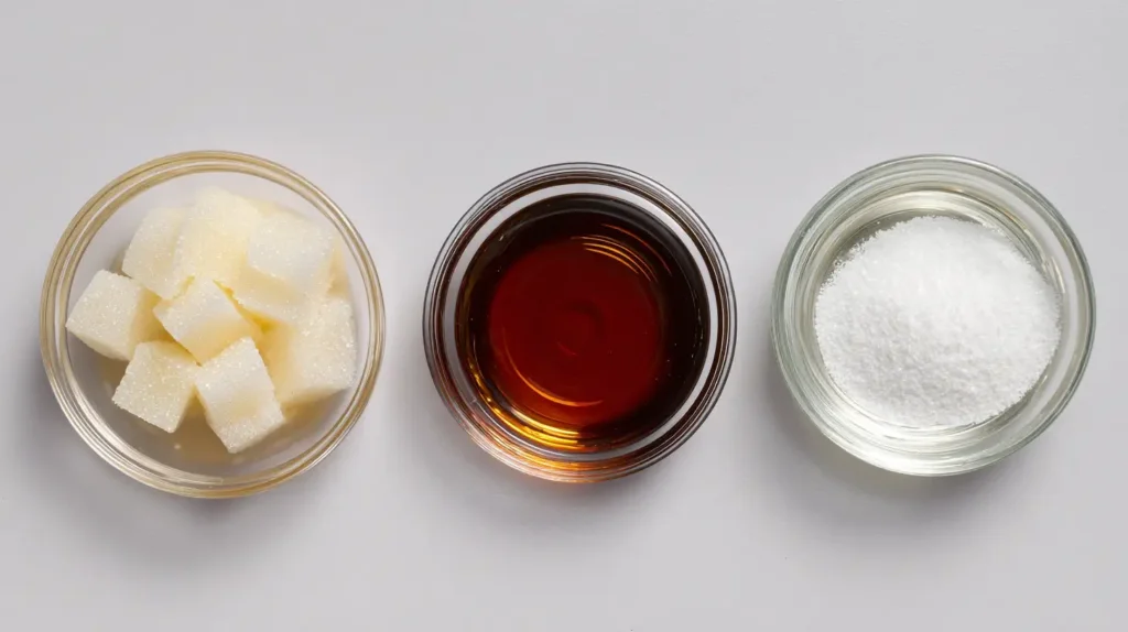 three ingredients for vanilla gelatin trick