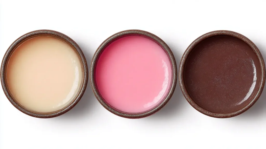 vanilla, pink, and chocolate gelatin variations for weight loss