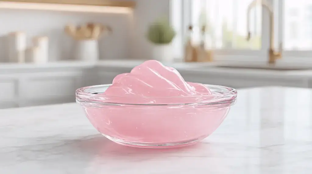 Dr Rocio pink gelatin recipe prepared as a low-calorie weight loss dessert