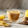 Ginger lemon coffee made with fresh ginger and lemon