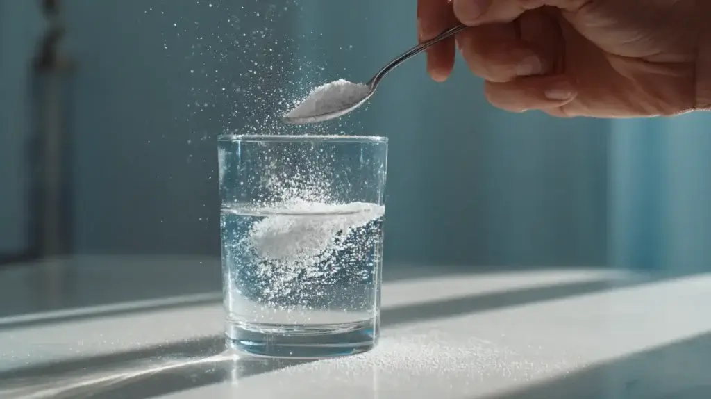 stirring homemade horse electrolyte drink