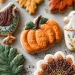 beautiful thanksgiving cookies decorated with fall colors
