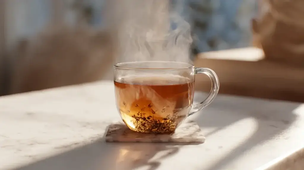 Ashwagandha tea prepared as a traditional warm drink