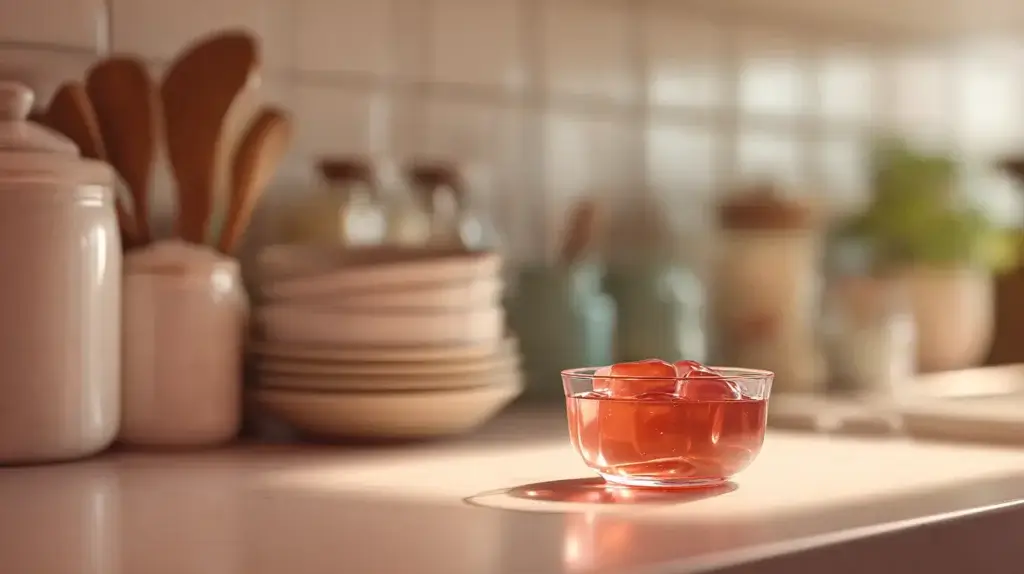 Bariatric gelatin shown as part of a simple food routine setting