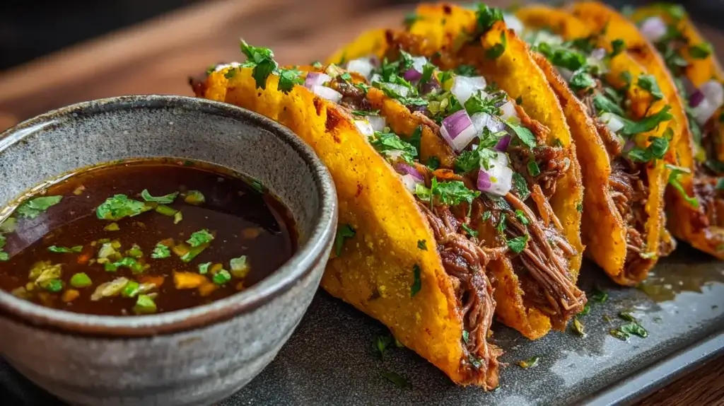 birria tacos variations with beef and chicken