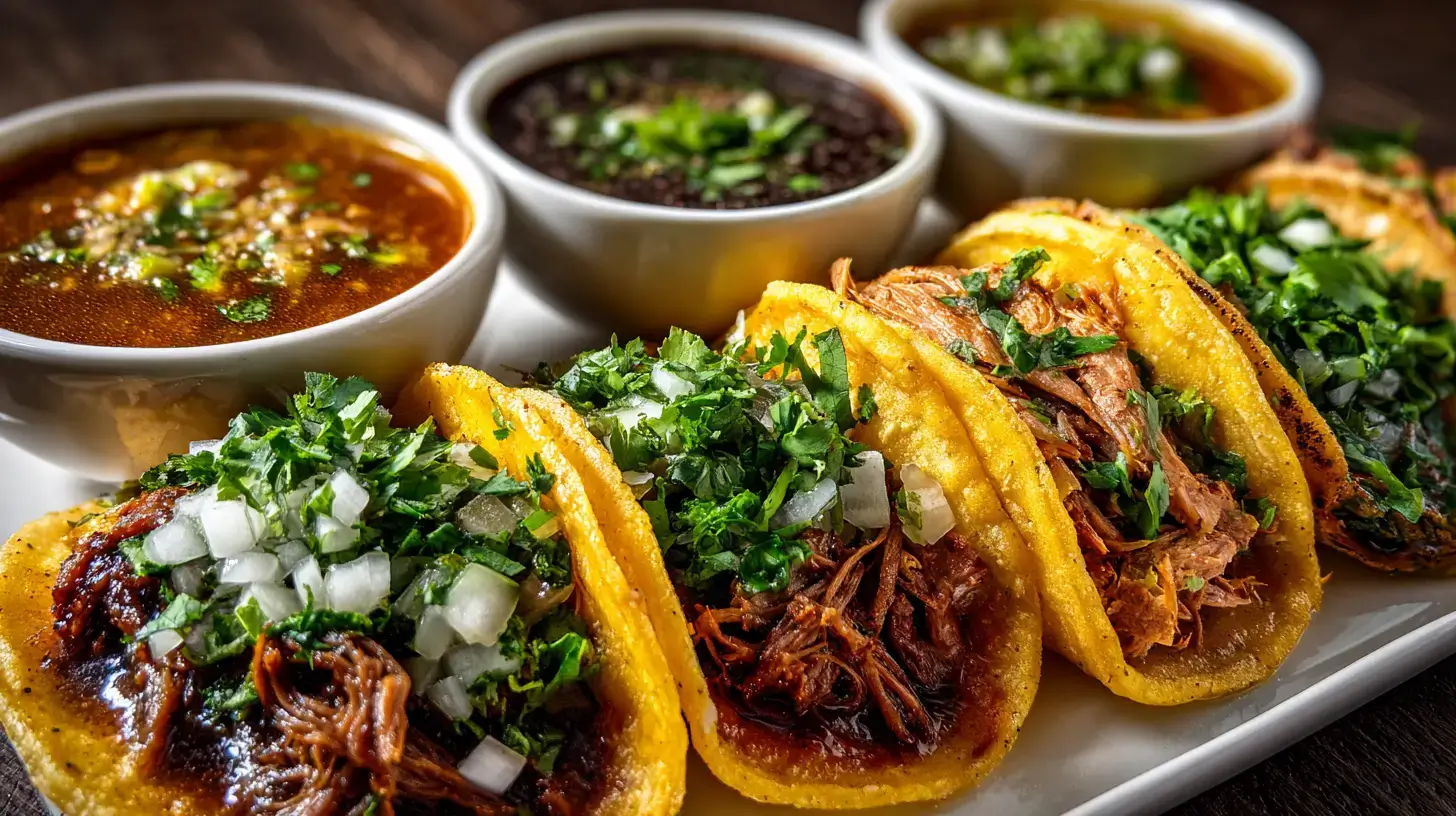 birria tacos variations with beef and chicken