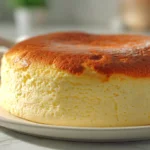 Greek yogurt Japanese cheesecake with fluffy texture and light crumb