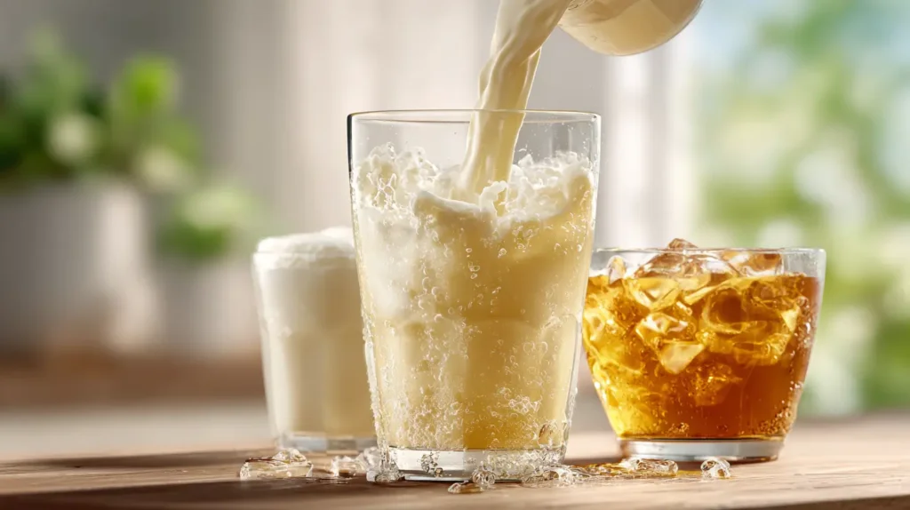 kefir creamy texture vs kombucha fizzy drink