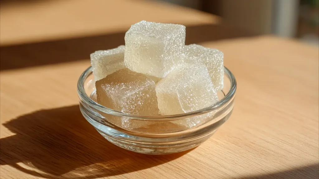 konjac jelly for weight loss recipe served in a glass bowl