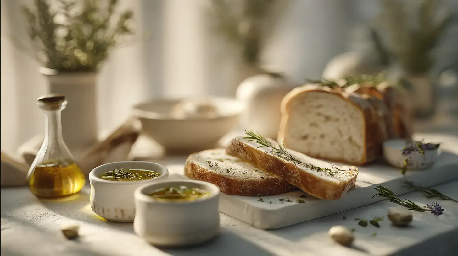 Oil of oregano recipes made with olive oil, herbs, and fresh bread