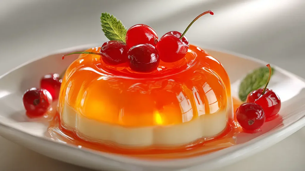 regular gelatin dessert with firm texture and larger portion