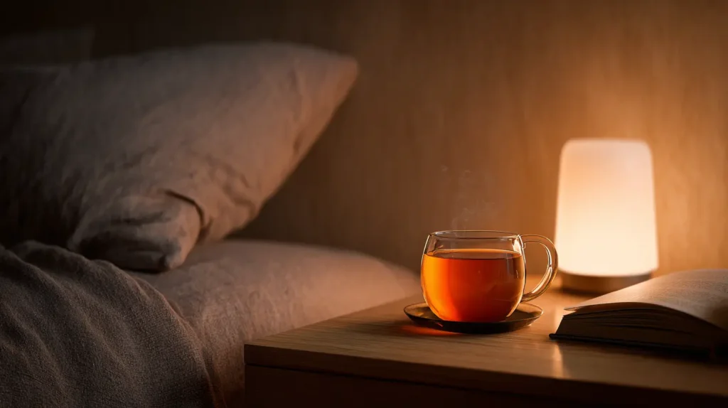 caffeine-free sobacha tea for evening drinking