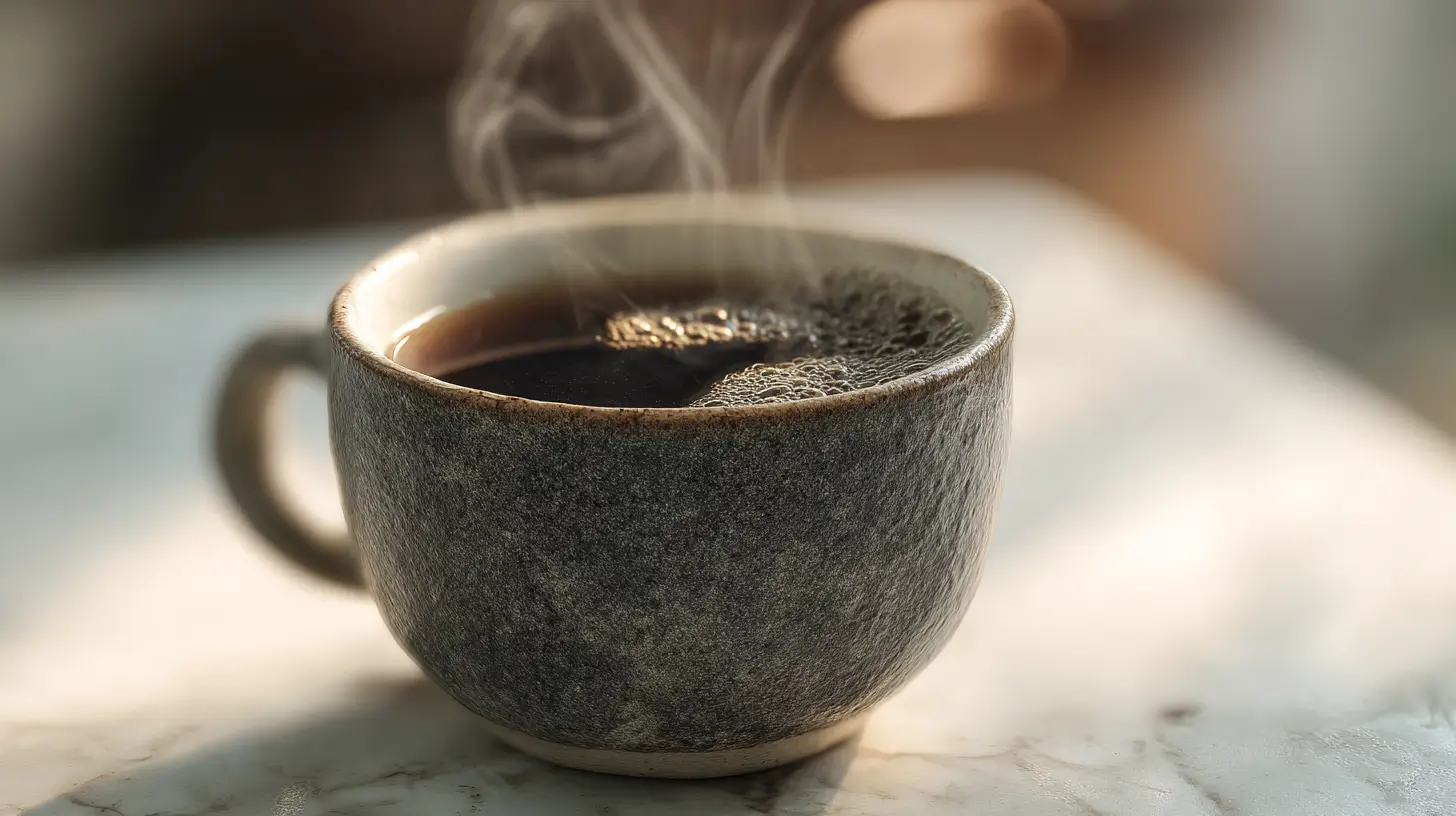 Tartary buckwheat tea in a cup with dark roasted infusion