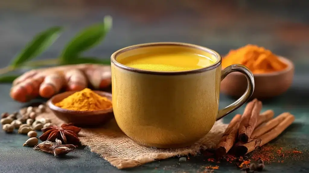 Turmeric ashwagandha tea with warm spices