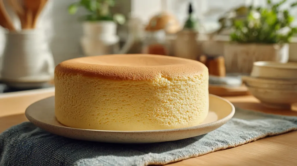 viral japanese yogurt cheesecake with fluffy texture and light golden top