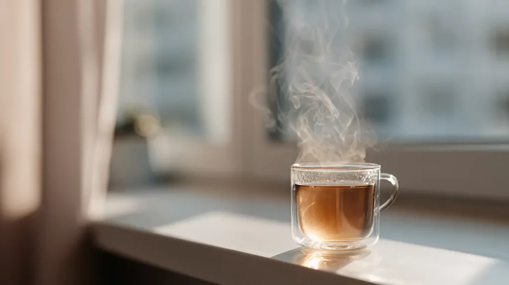 Warm functional drinks in a cozy daily routine setting