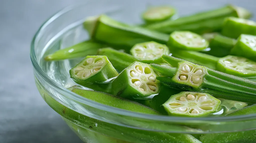 what is okra water made from fresh okra pods