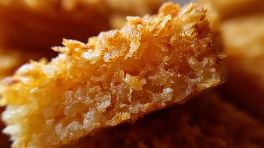 crunchy rice cakes crispy golden texture close up