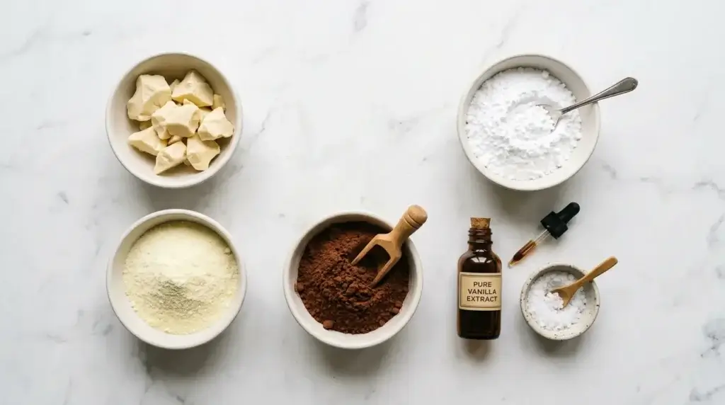 ingredients for homemade cadbury milk chocolate recipe