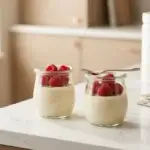 Lipojaro jello recipe in glass jars with raspberries and chia seeds