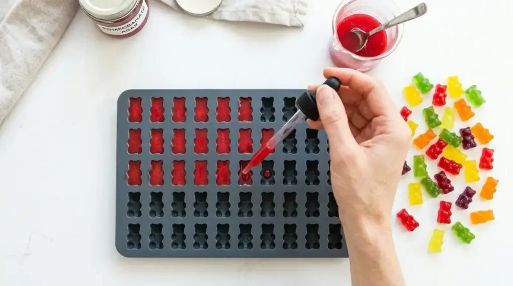 Making halal gummy bears at home with agar agar — step by step process