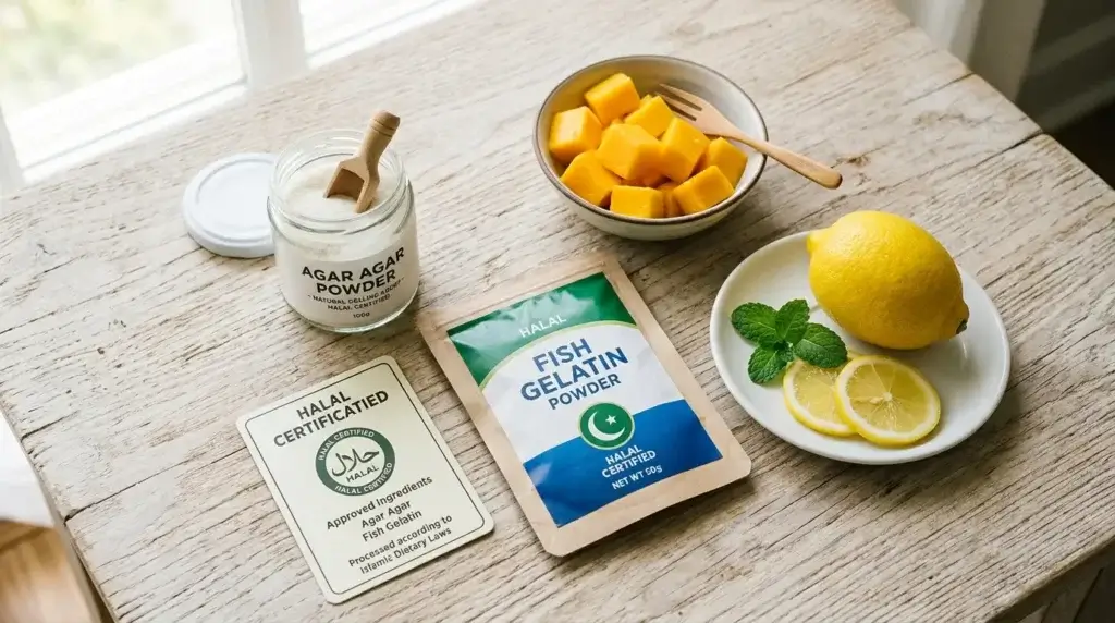 Halal gelatin options — agar agar powder, fish gelatin and plant-based alternatives