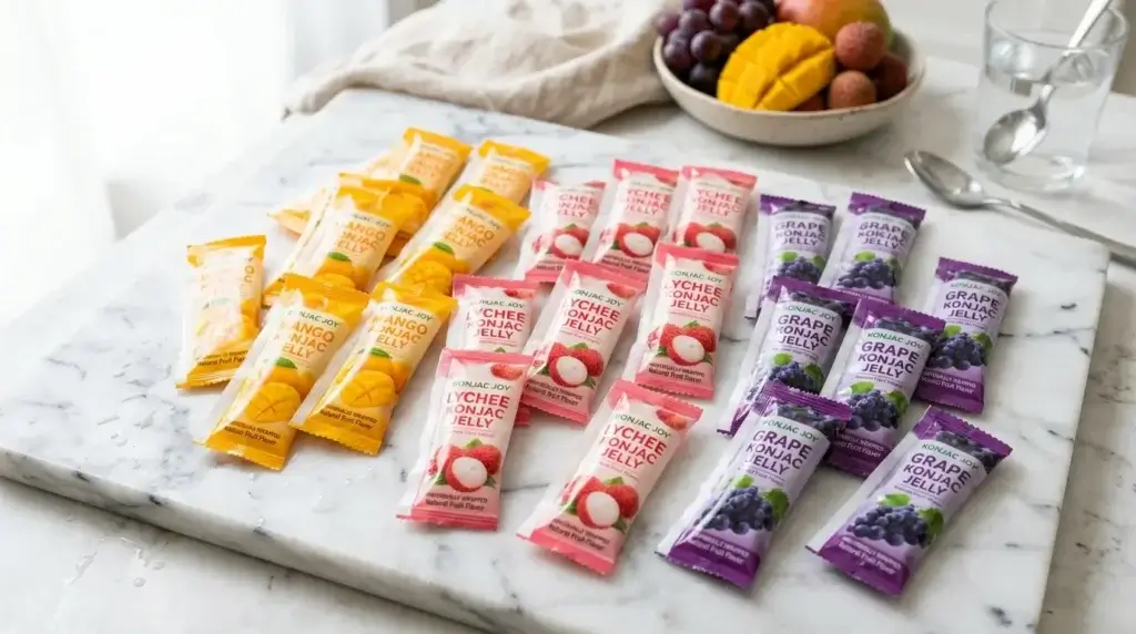 Konjac jelly sticks — Asian snack candy in individual stick packaging