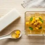 Gelatin sticks — agar agar bar beside homemade kanten jelly cubes