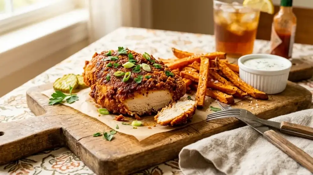 jelly roll high protein Nashville hot chicken recipe — air fried weight loss meal