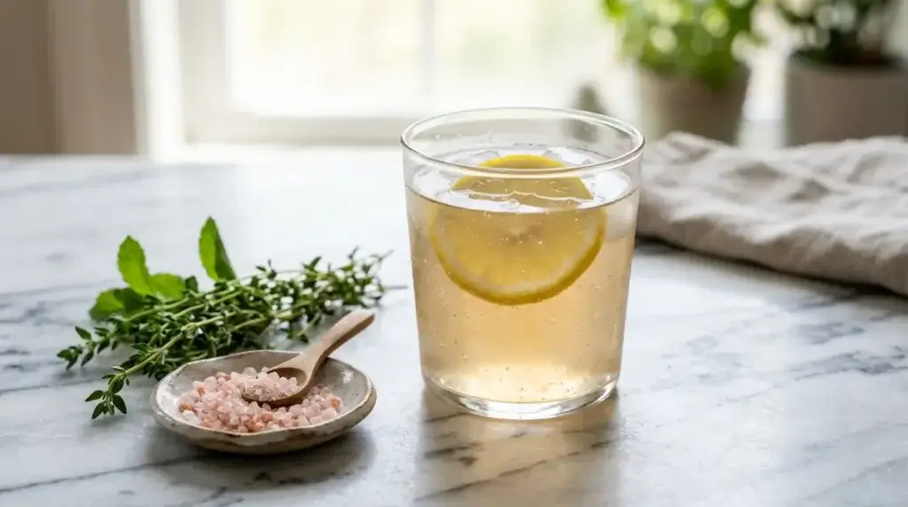 atural GLP-1 alternative to ozempic — gelatin trick recipe with lemon and pink salt