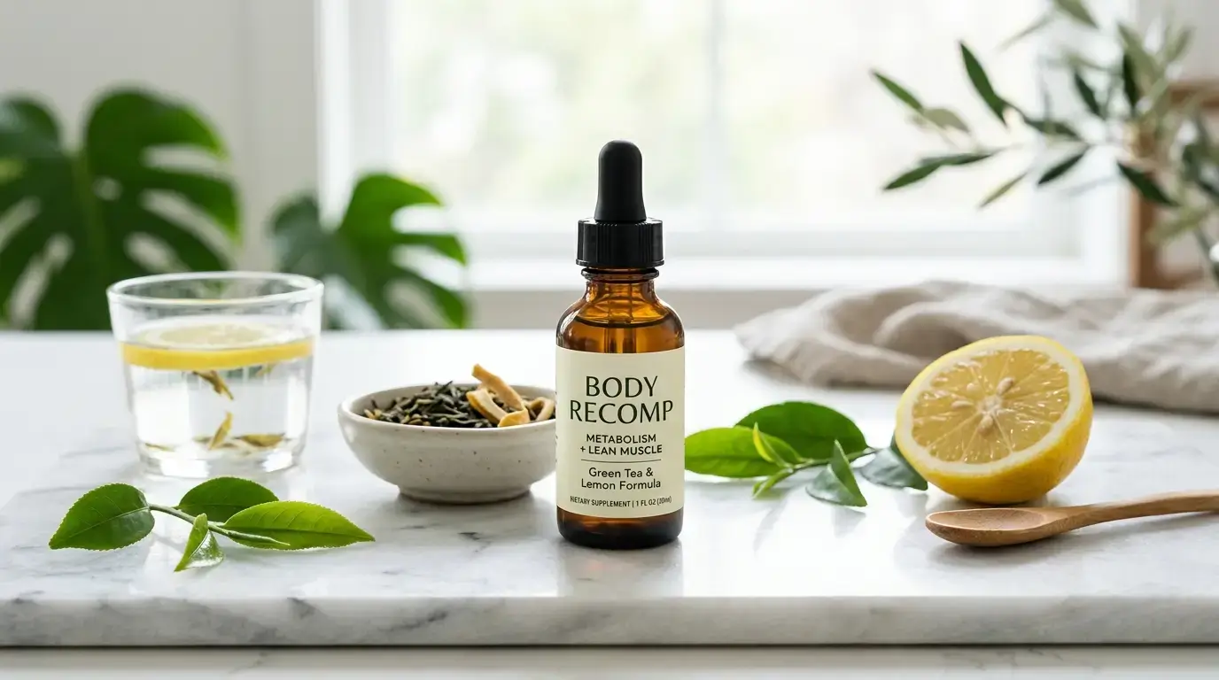Gelatin Sculpt Drops review 2026 showing product with green tea and lemon