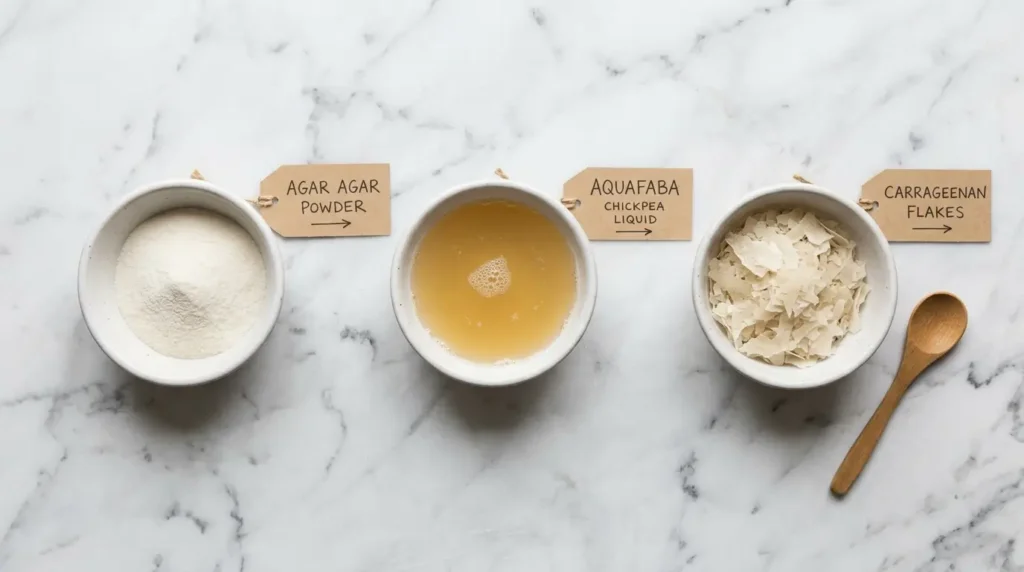 agar agar aquafaba carrageenan vegan gelatin substitutes marshmallows comparison