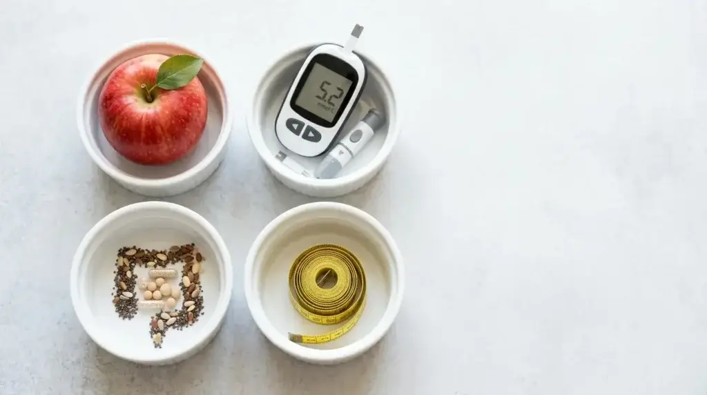 Four mechanisms of apple cider vinegar for weight loss including acetic acid appetite control blood sugar gut health and visceral fat reduction