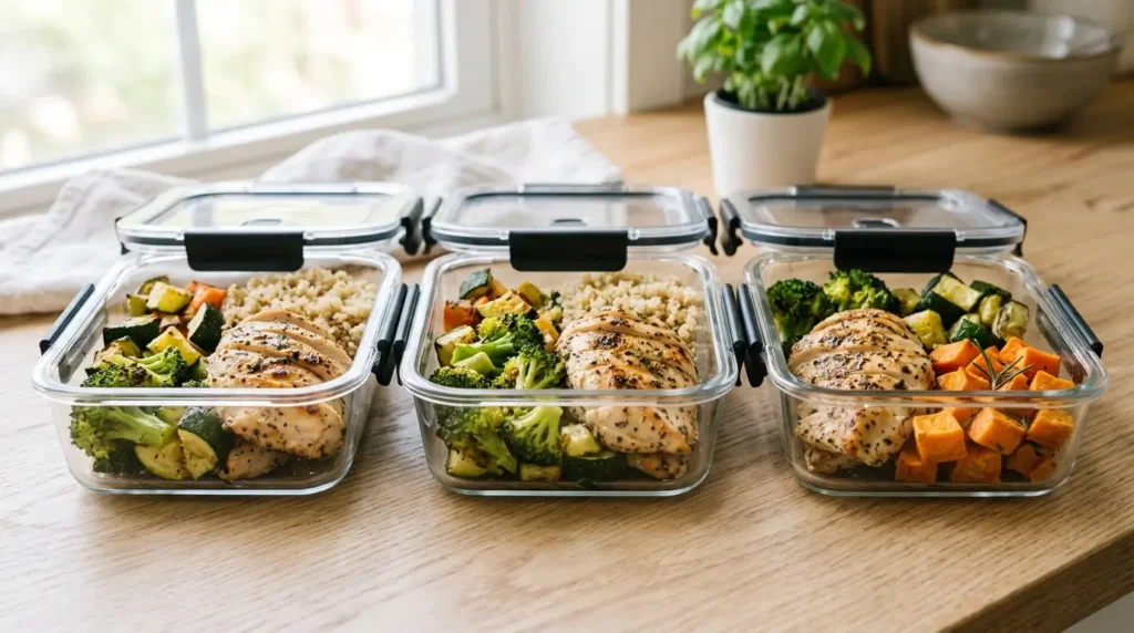 high protein meal prep containers for weight loss and athletic training
