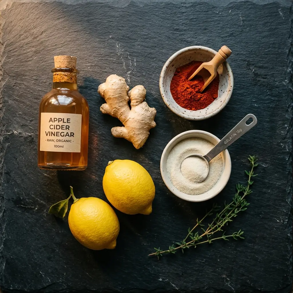 GLP-1 appetite control ingredients apple cider vinegar ginger lemon cayenne gelatin