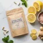 Horse gelatin protocol ingredients for men: gelatin, lemon, pink salt, ginger