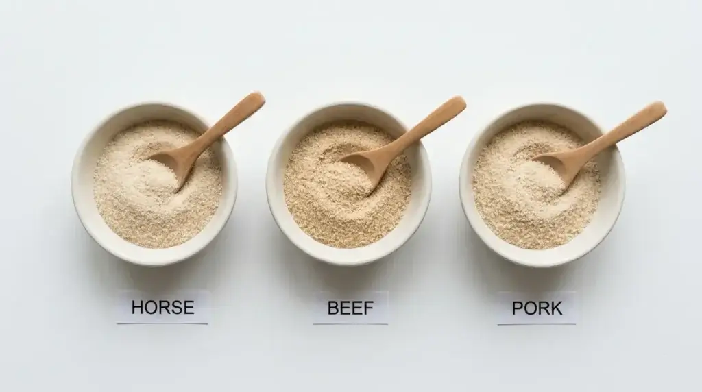 Horse gelatin vs beef gelatin vs pork gelatin comparison for men