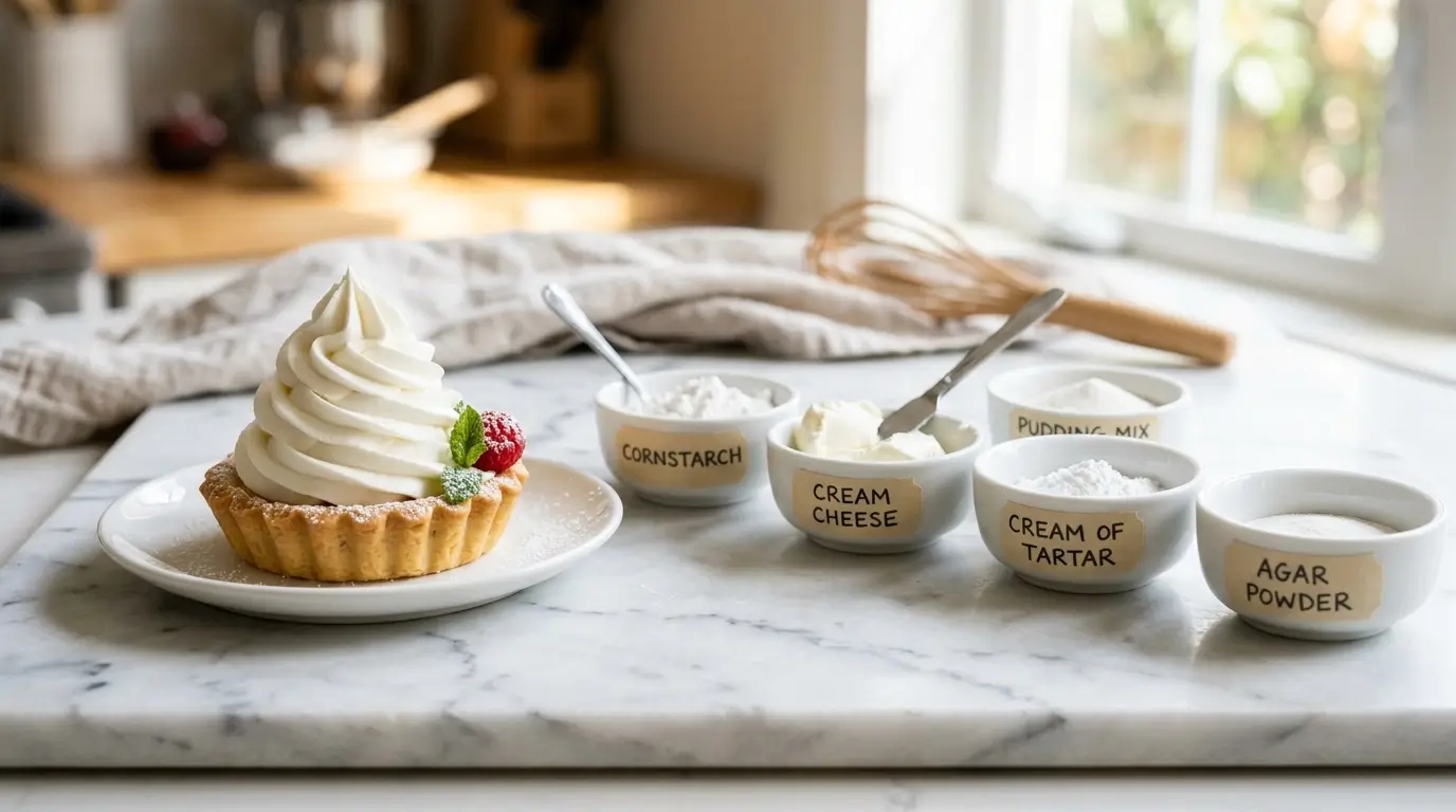 stabilized whipped cream without gelatin 5 methods cornstarch cream cheese agar