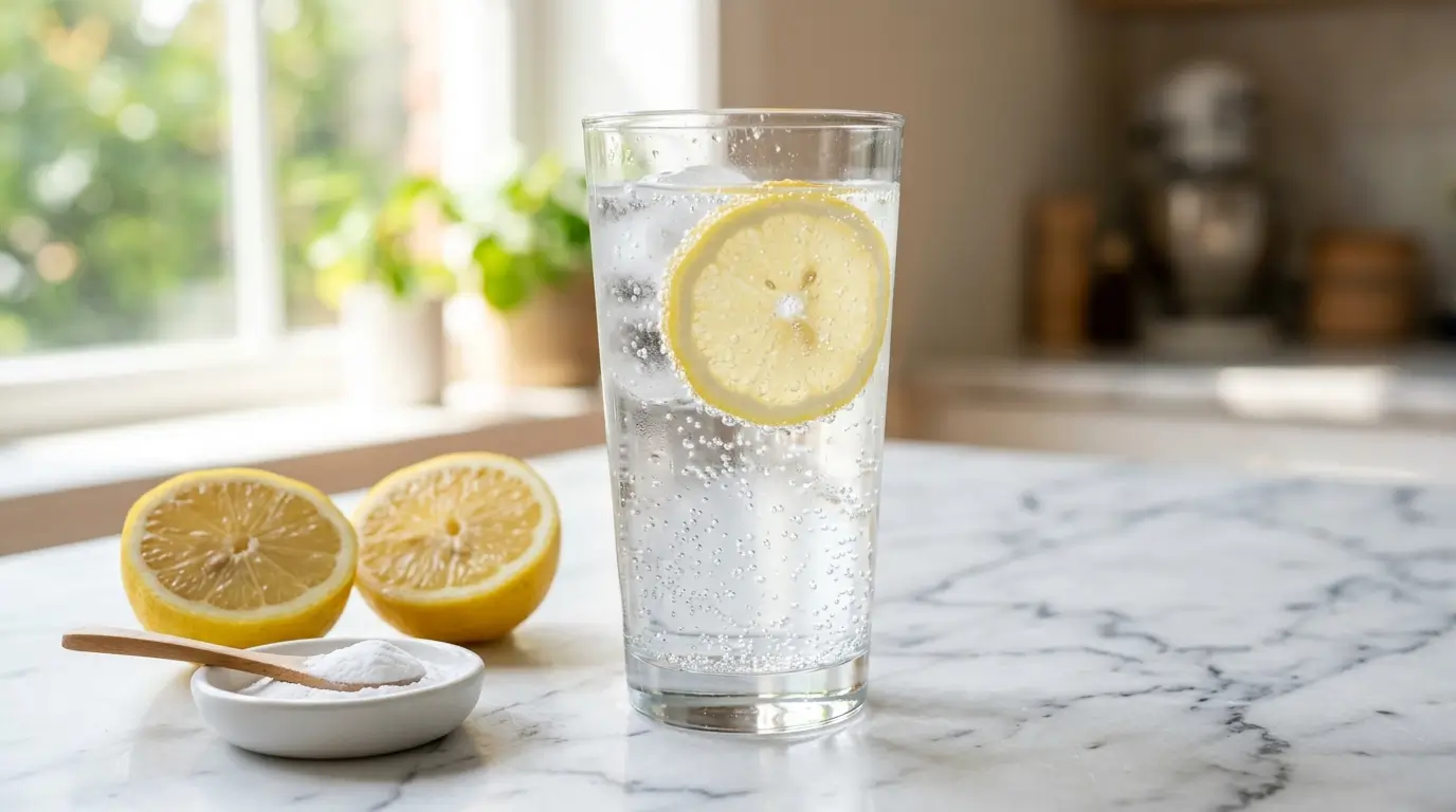 baking soda and lemon juice for weight loss drink with fizzing water